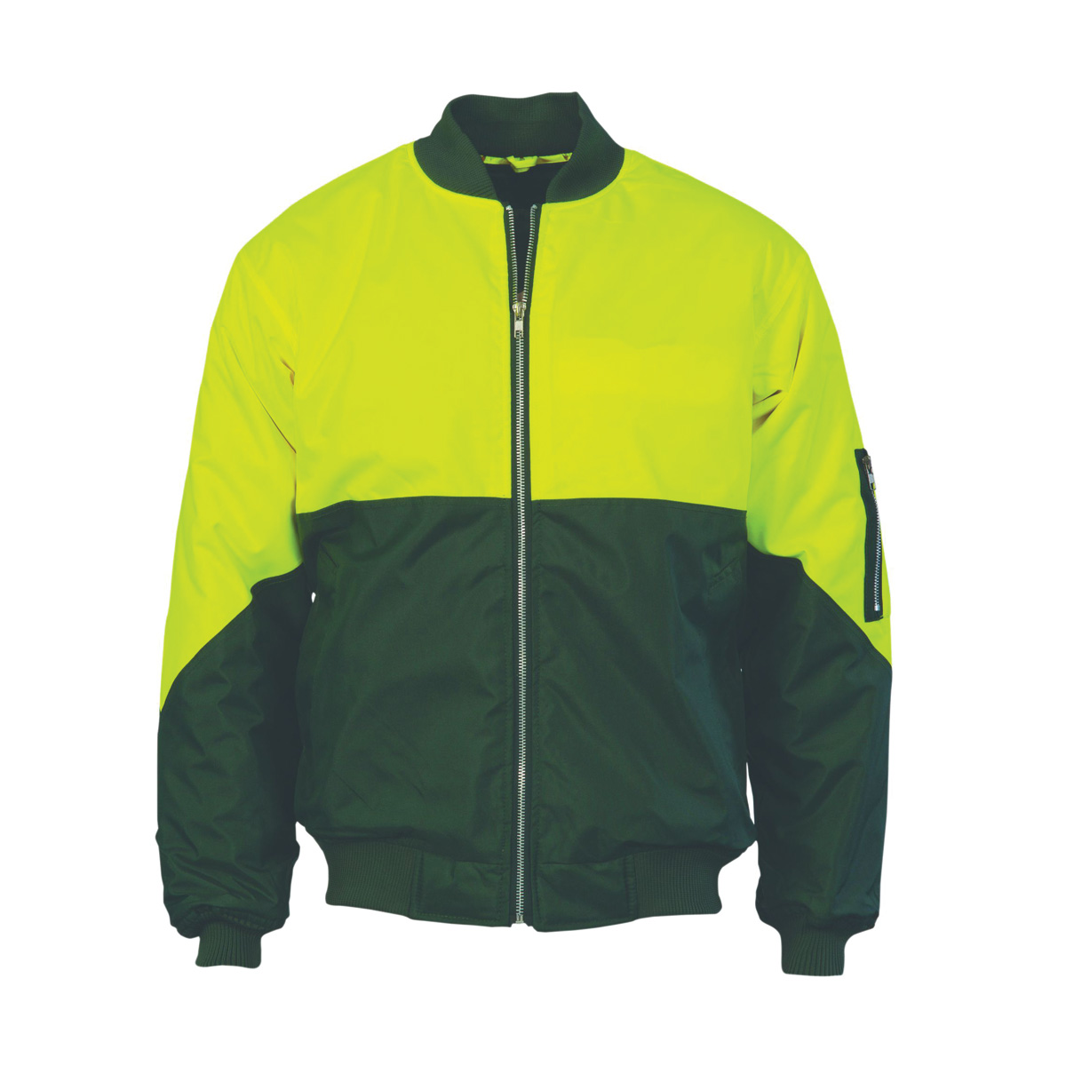 DNC HiVis Flying Jacket - Yellow/Bottle Green