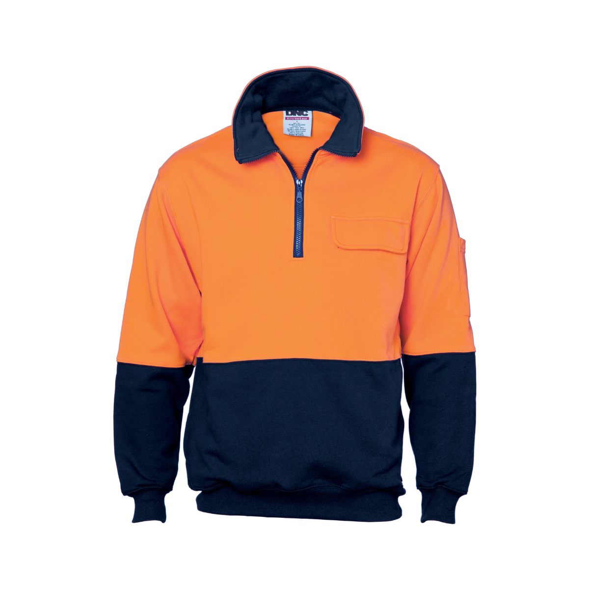 DNC HiVis 1/2 Zip Cotton Fleecy Jumper