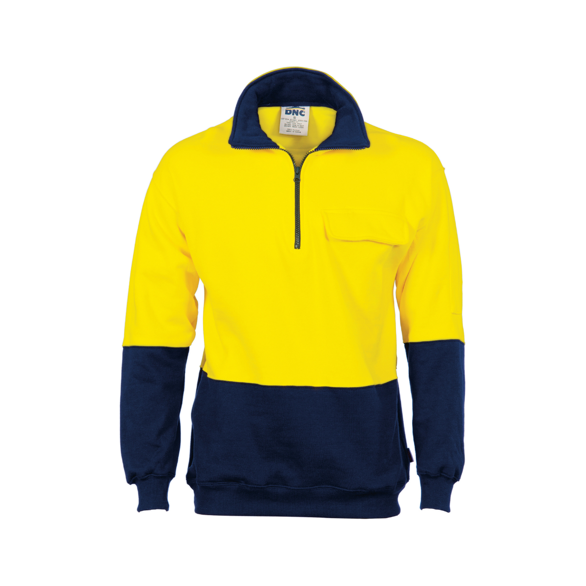 DNC HiVis 1/2 Zip Cotton Fleecy Jumper - Image 2